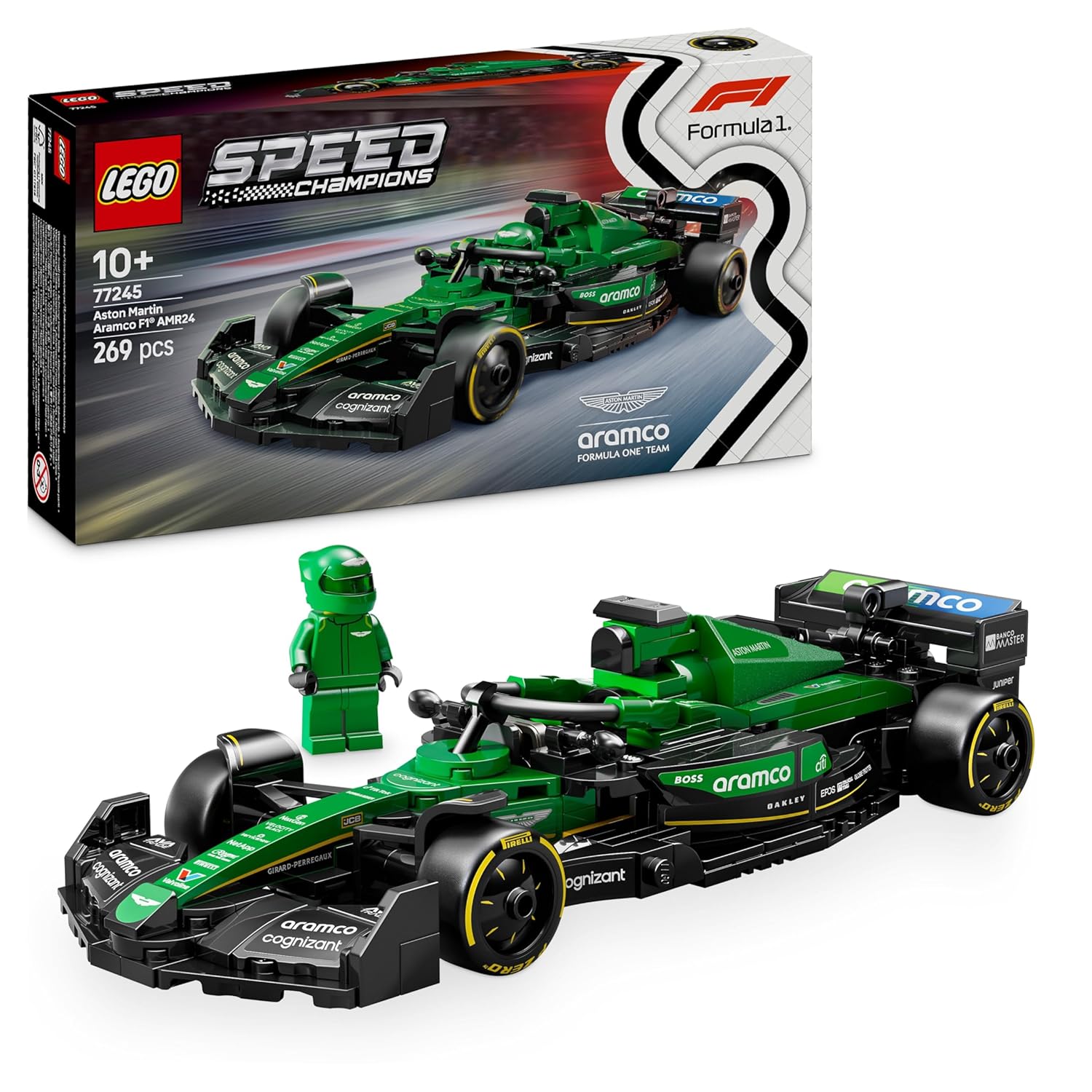 LEGO Speed Champions Aston Martin Aramco F1 AMR24 Race Car Vehicle Set 77245 Building Blocks Toys for 10+ Gift for Boys and Girls
