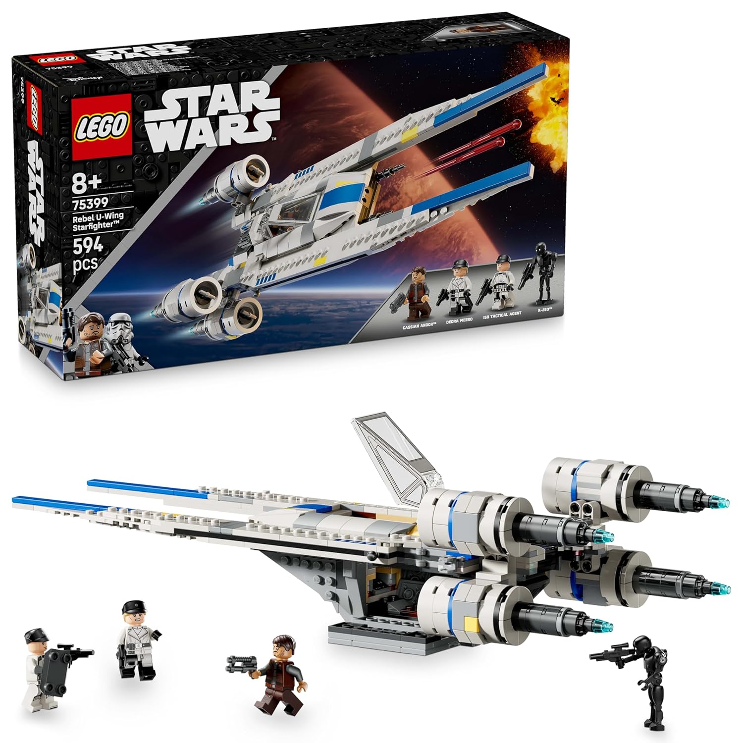LEGO Star Wars: Andor Rebel U-Wing Starfighter Buildable Vehicle Model 75399 Building Blocks Toys for 8+ Gift for Boys and Girls