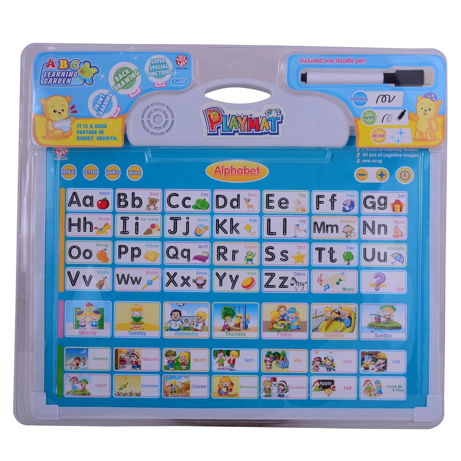 Musical Learning Play Mat Pad for Kids – Multi-Functional Electronic Drawing Board for Kids & Toddlers - Multicolor