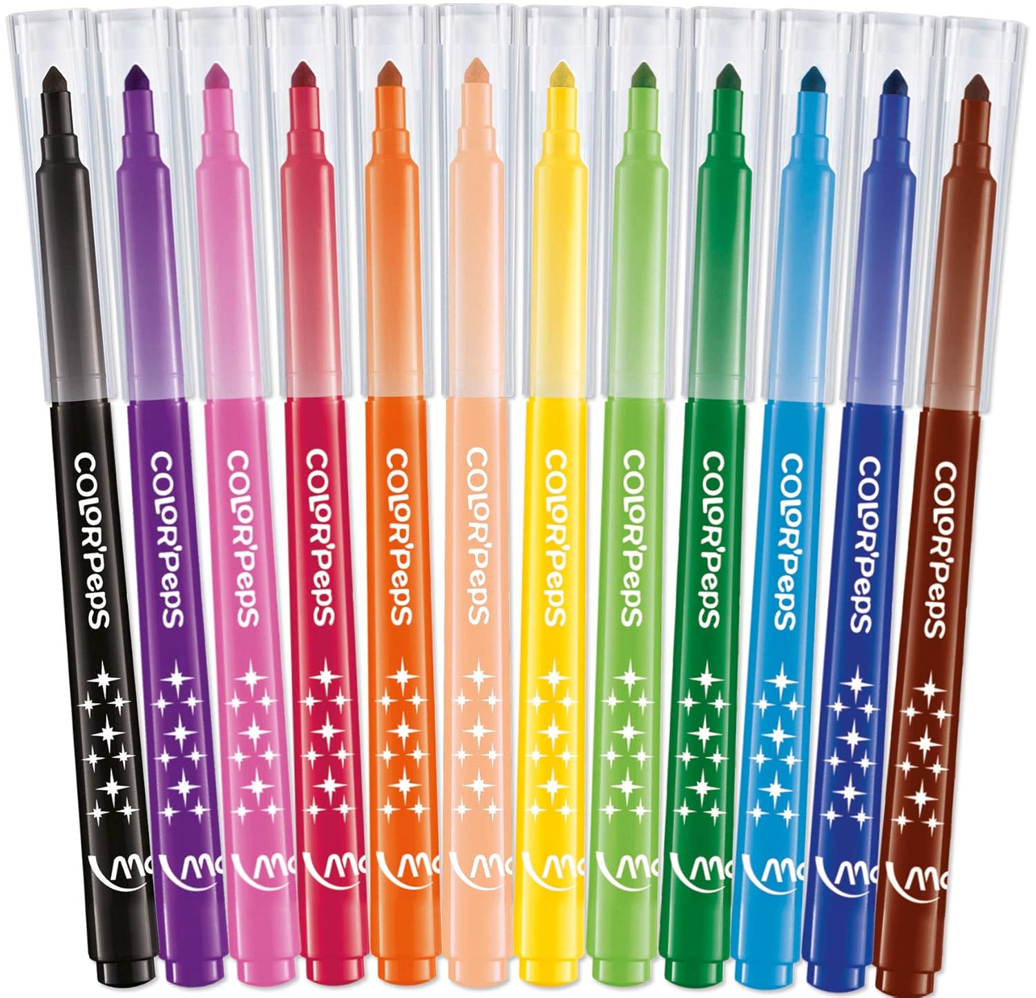 Maped Color Peps Long Life Felt Bold Pens - Multicolor Body, Multicolor Ink