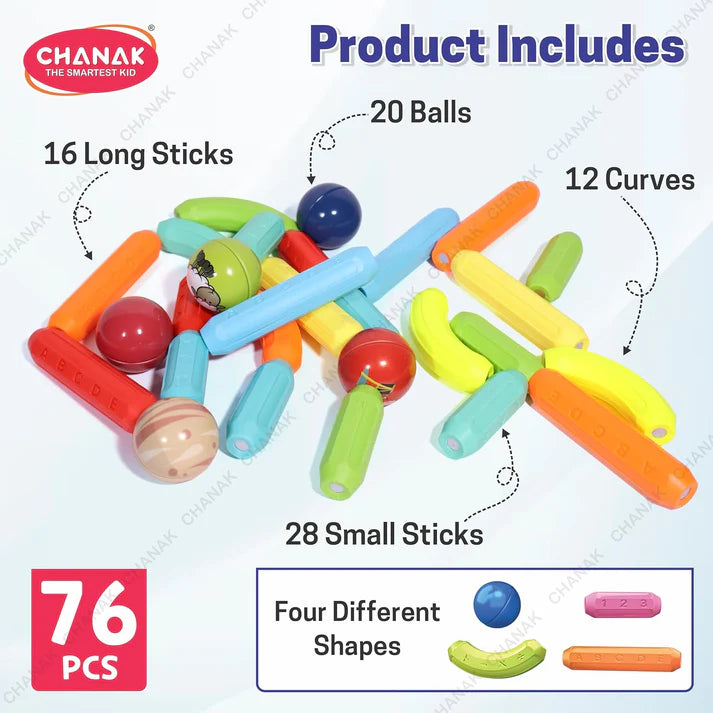 Chanak Magnetic Sticks Building Blocks - STEM Learning Toys for Creative Minds