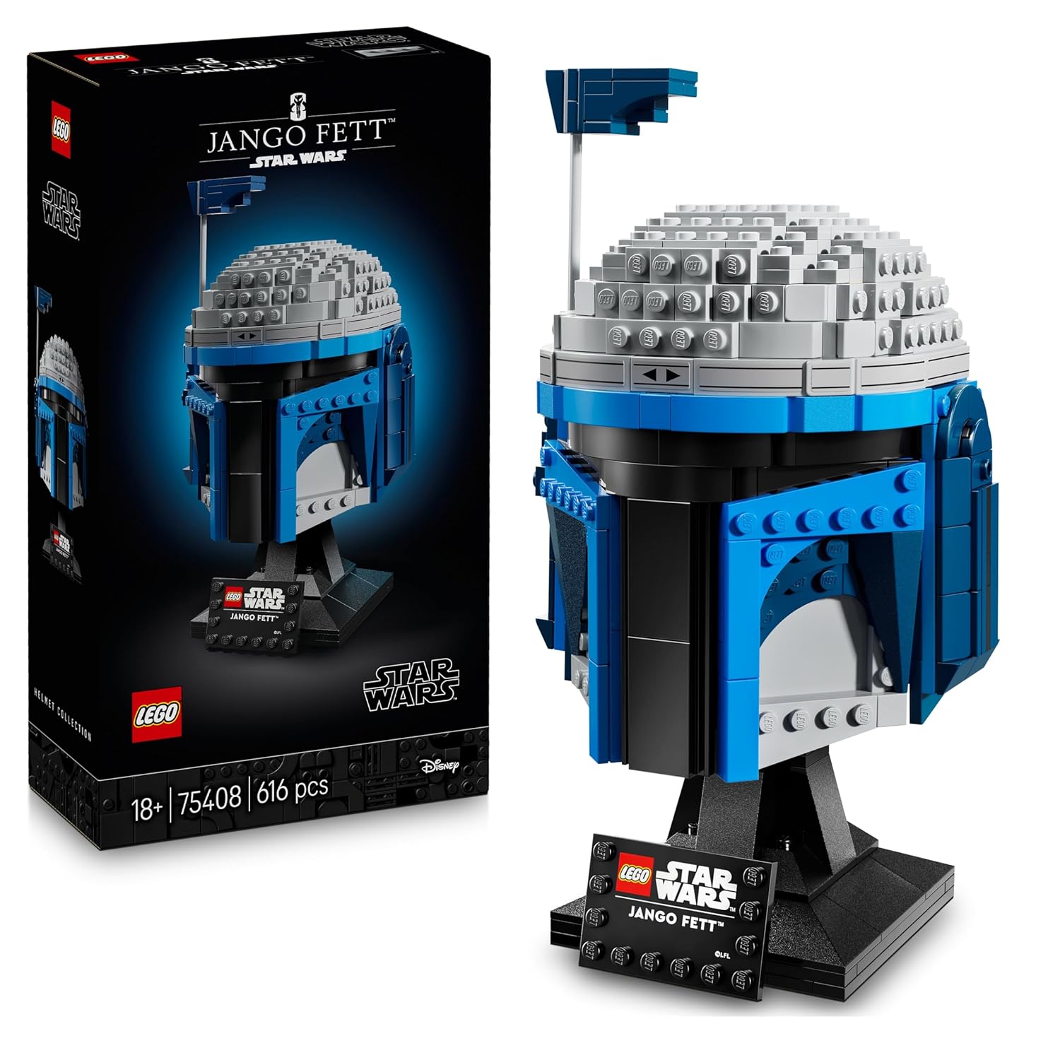 LEGO Star Wars Jango Fett Helmet, Buildable Model Kit for Adults 75408