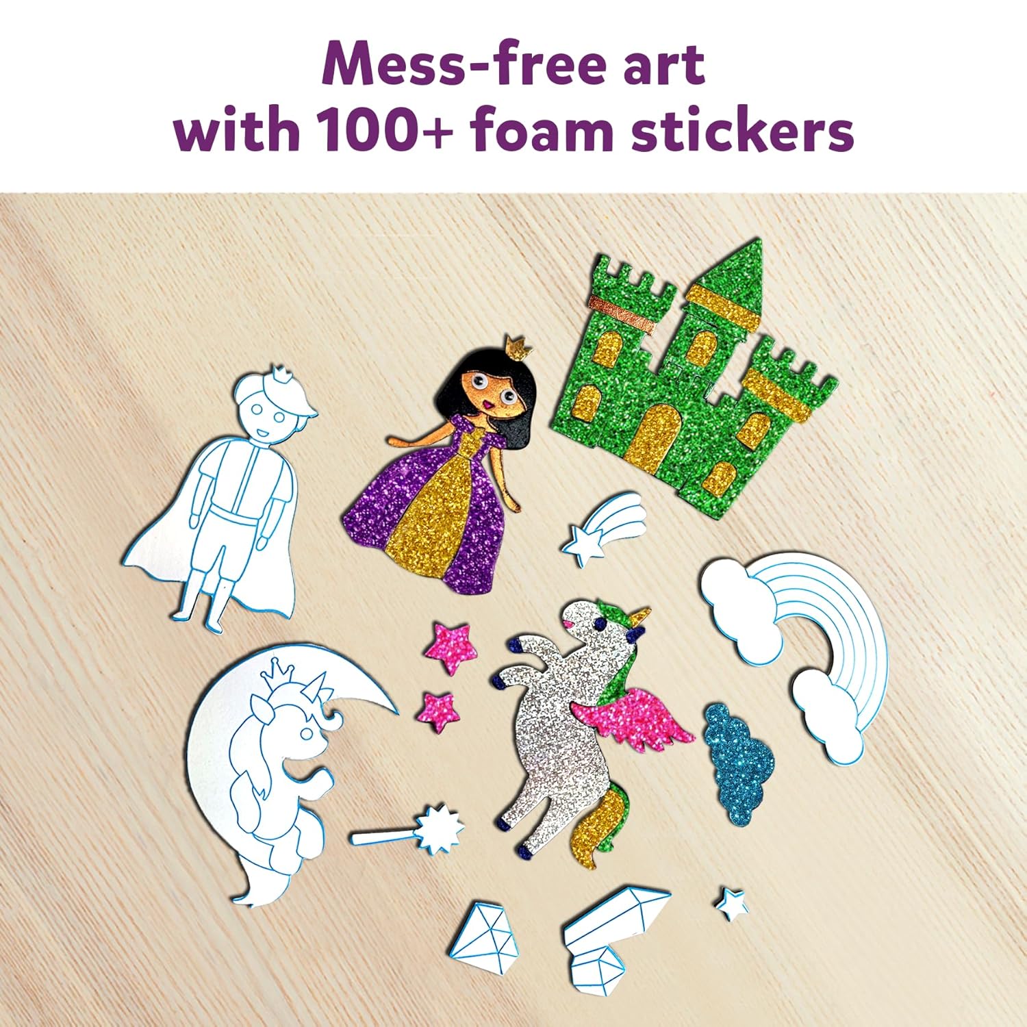 Skillmatics Foil Fun: Unicorns & Princesses Art Kit - No Mess, Creative Crafts for Kids, DIY Activity Set, Ideal Gifts for Ages 4-9, Travel-Friendly