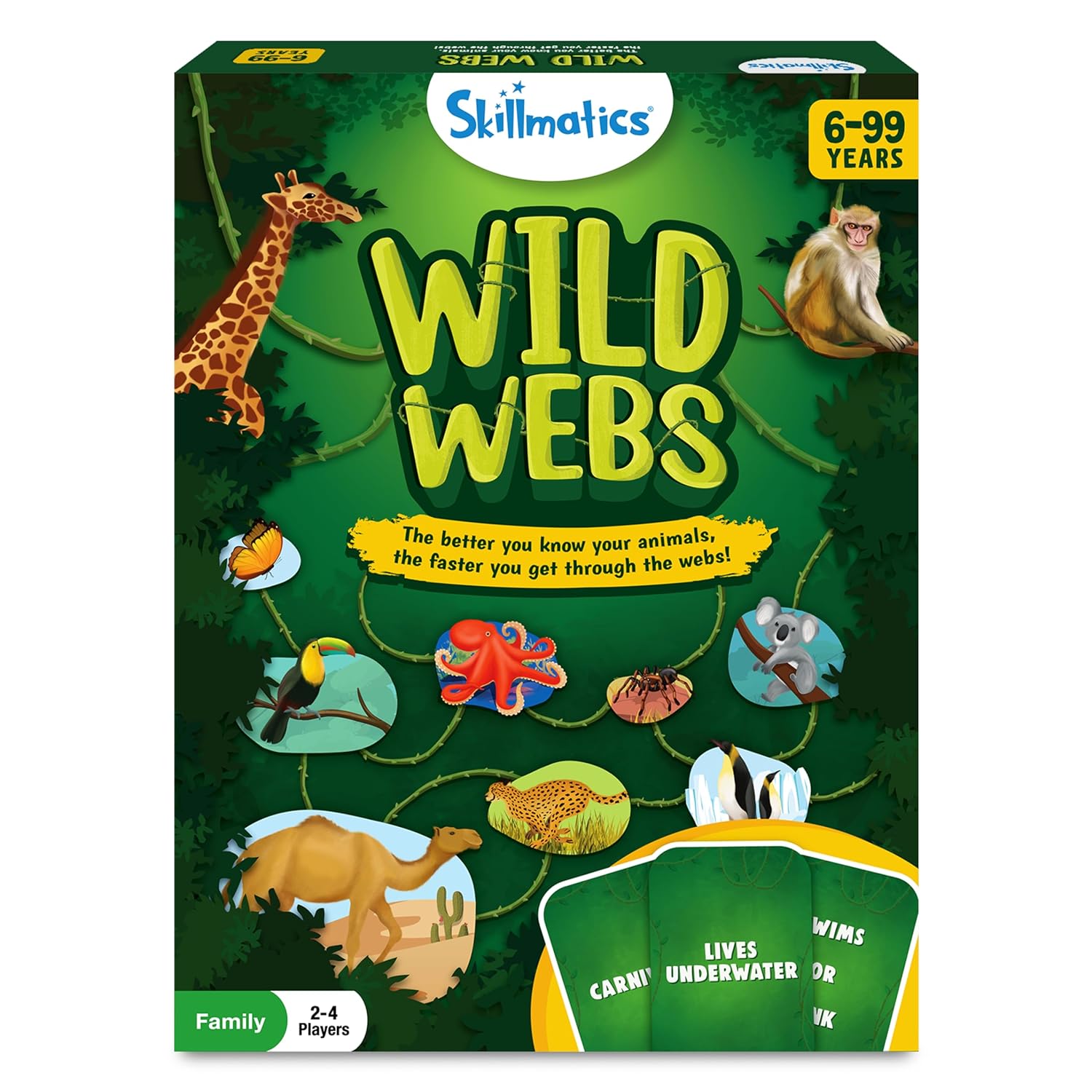 Skillmatics Board Game - Wild Webs, Animal Learning Game