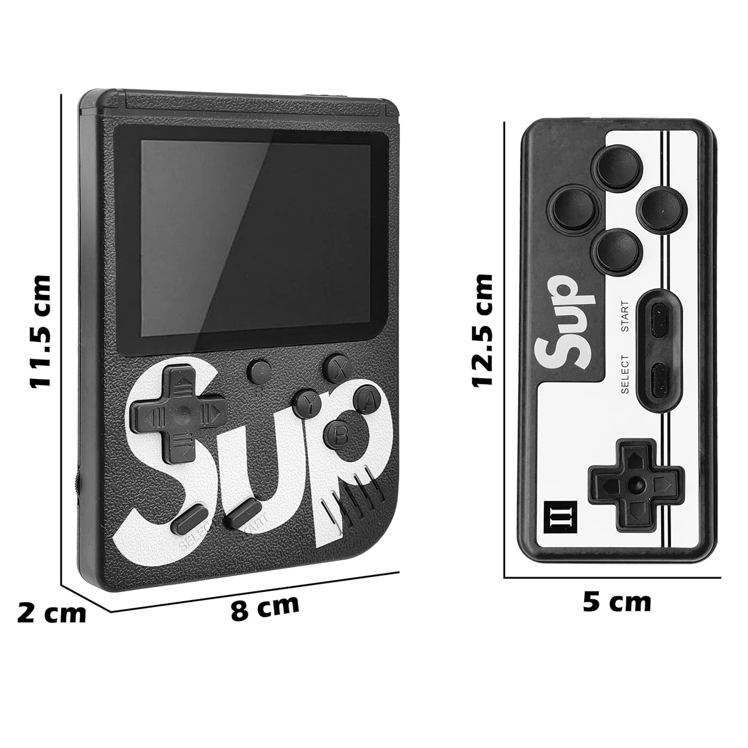 Two Player 400 in 1 Handheld Video Game Console for Kids – Retro Portable Console with Built-in Classic Games, Rechargeable Battery, Gift for Boys & Girls - Color As Per Stock