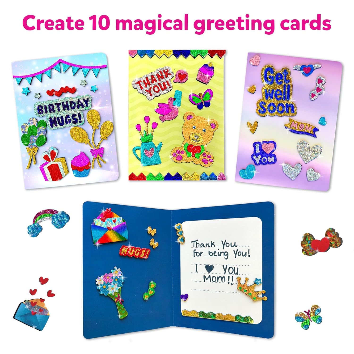 Skillmatics Art & Craft Activity-Foil Fun Card Making Set, No Mess Art for Kids, Craft Kits & Supplies, DIY Creative Activity,Card Game Gifts for Kids