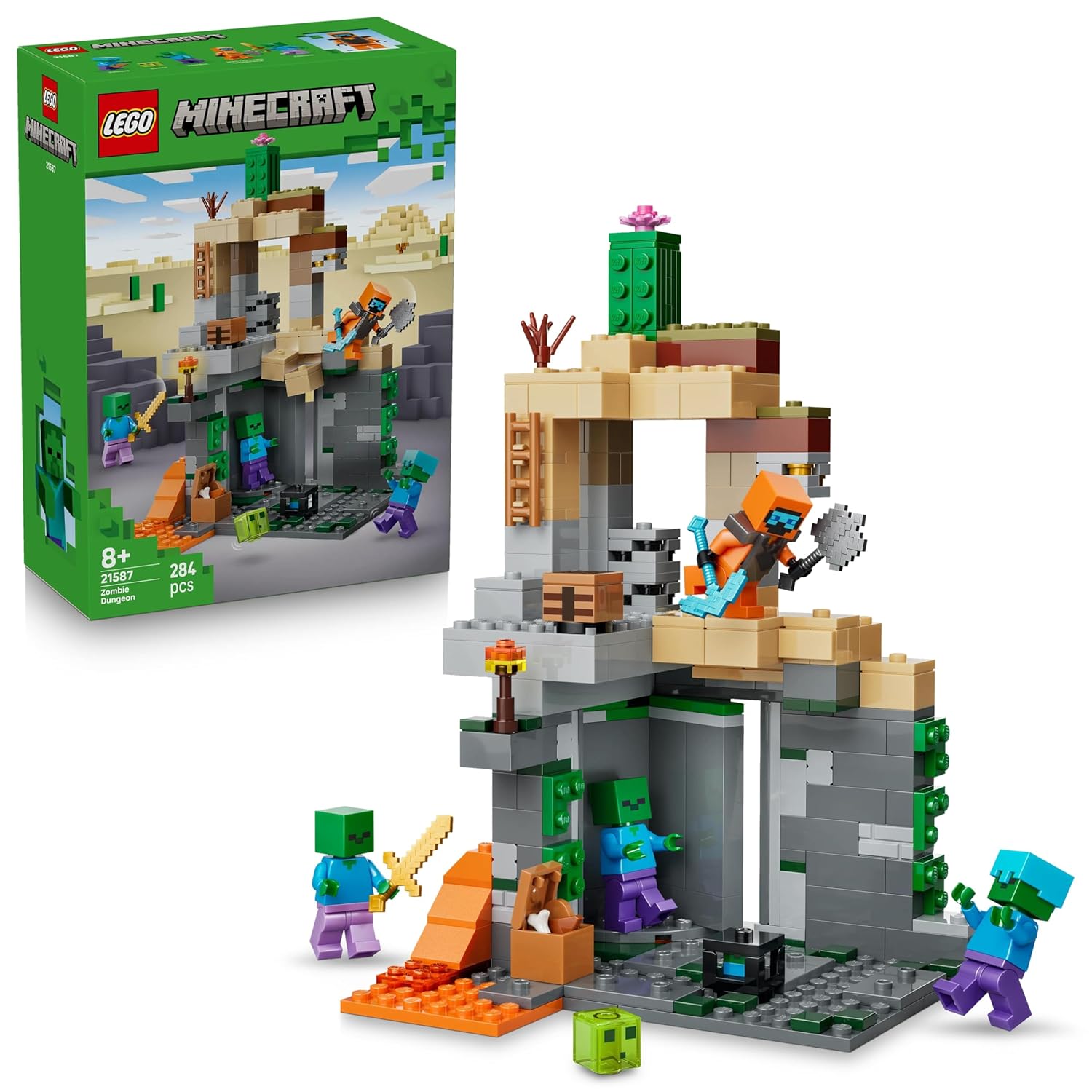 LEGO Minecraft Zombie Dungeon - Pretend Play Building Toy - Kids' Gaming Playset Ages 8+ - 21587