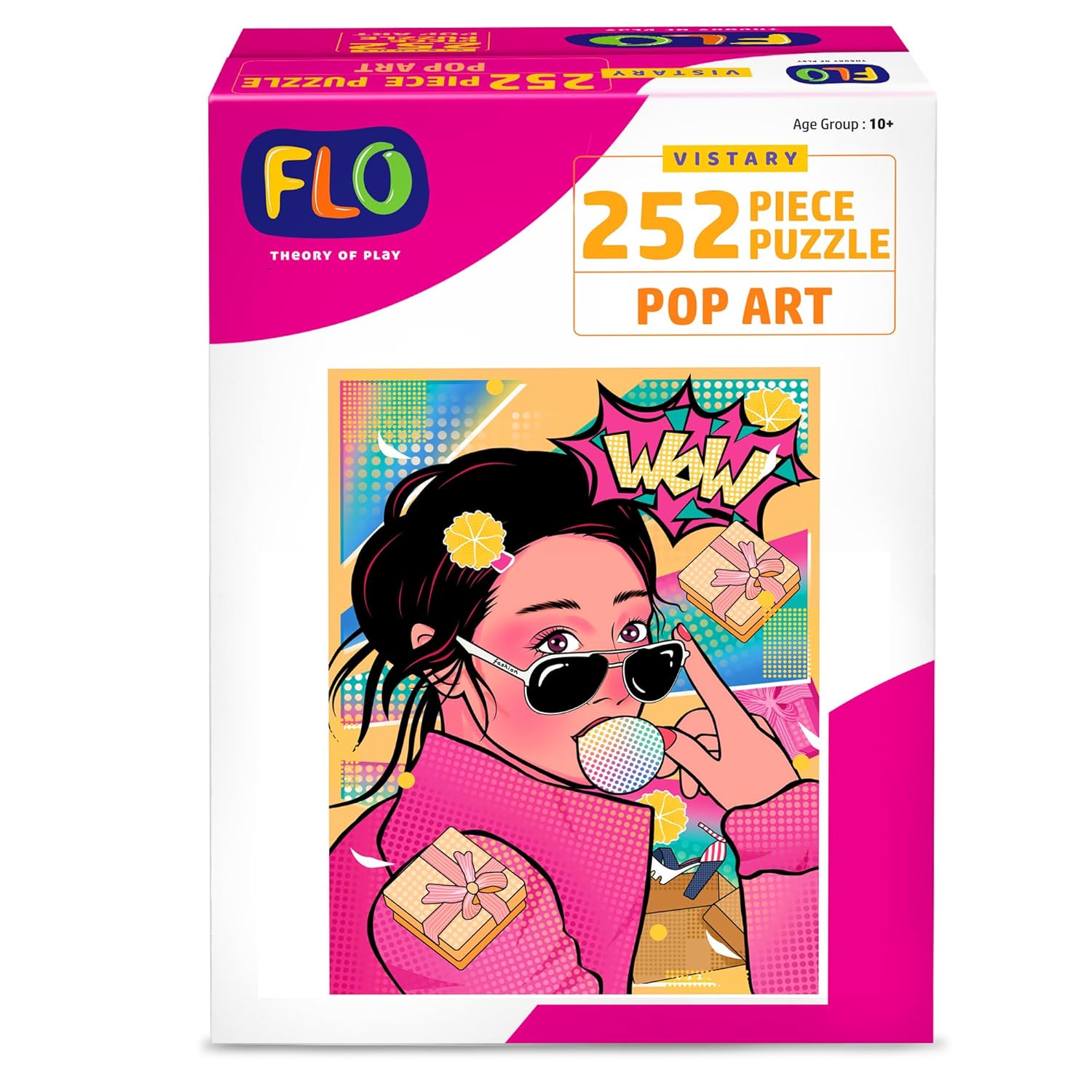 FLO Toys 250-Piece Pop Art Jigsaw Puzzle for Adults & Kids | Aesthetic Modern Art Puzzle Game | Brain Teaser, Stress Relief, Gift for Art Lovers | Educational Puzzle Toy for All Ages