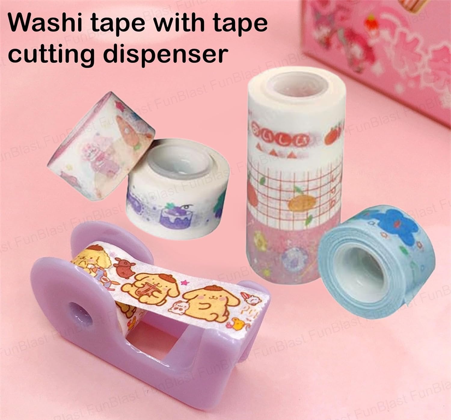 Washi Tape Set – Mini Decorative Masking with Dispenser, Paper Tape for Scrapbooking, Planners, Card, Gift Wrapping, DIY Decoration Tapes for Kids - Pack of 2 Pcs - 4 Rolls