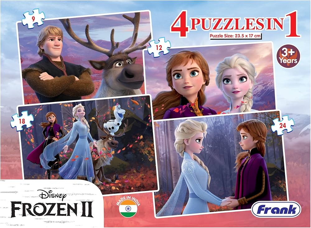 Frank Frozen II - 4 in 1 Puzzles - Multicolor