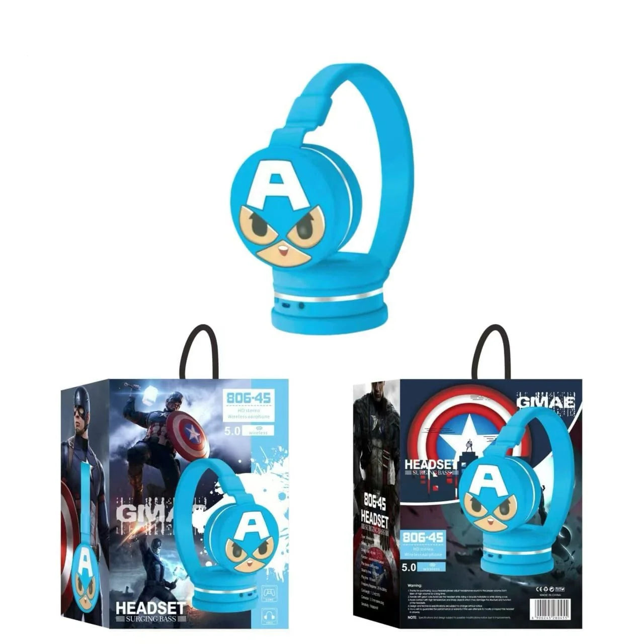 Super hero Themed - Wireless Bluetooth Headphone - Color & Design May Vary