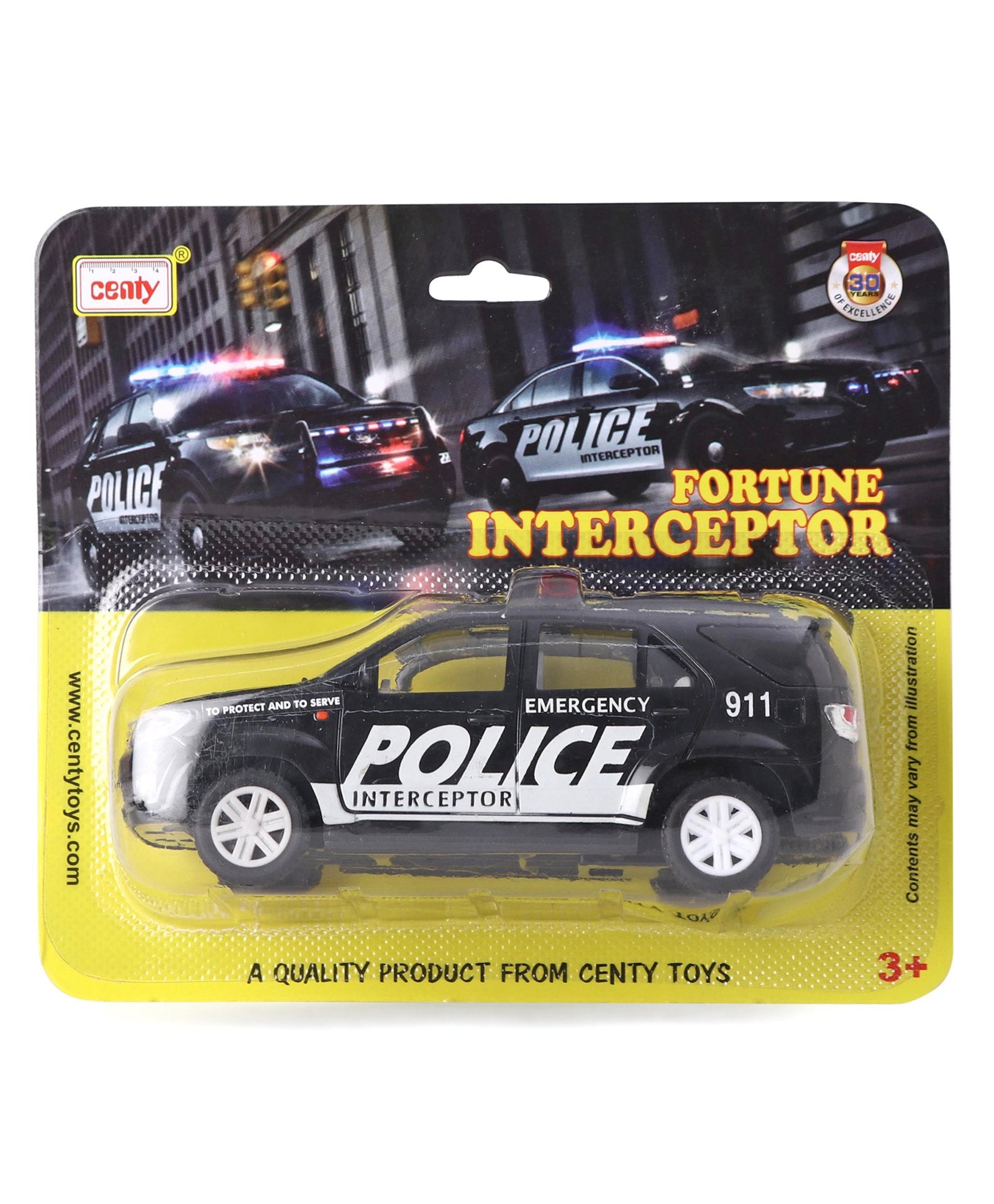 Centy Fortune Interceptor Plastic Pull Back Car - Black