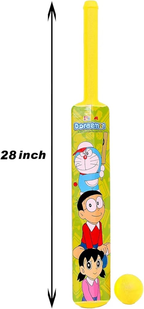 Cricket Set with Plastic Bat, Bells - Indoor Beach Outdoor Garden Play Set for 2-5 Year-Old Kids | Doraemon Theme