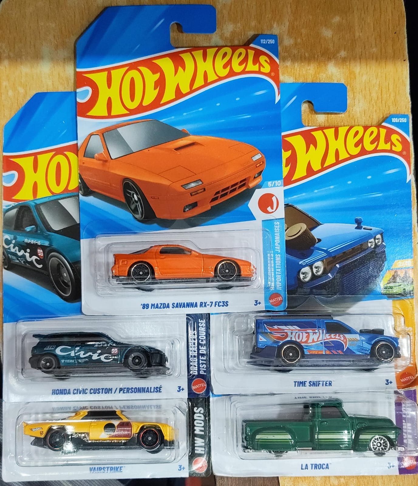 Hot Wheels Mainline - Combo Pack of 5 Cars - F Case 2026 - Long Card - Card Cracked