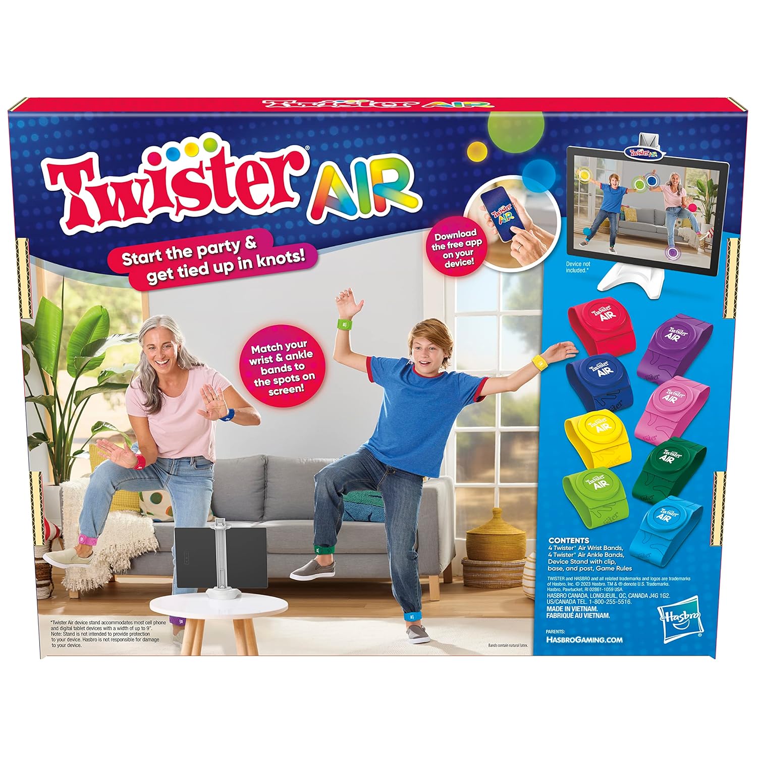 Hasbro Twister Air Game | Ar App Play Game with Wrist and Ankle Bands | Links to Smart Devices | Active Party Games for Kids and Adults | Multicolor