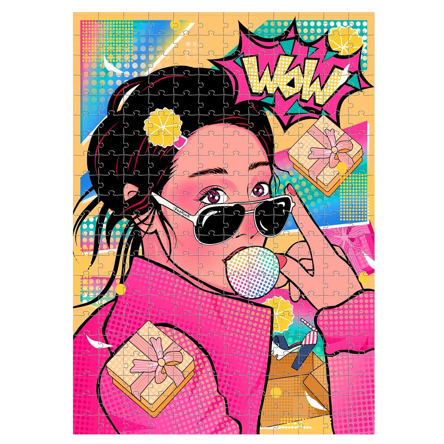 FLO Toys 250-Piece Pop Art Jigsaw Puzzle for Adults & Kids | Aesthetic Modern Art Puzzle Game | Brain Teaser, Stress Relief, Gift for Art Lovers | Educational Puzzle Toy for All Ages