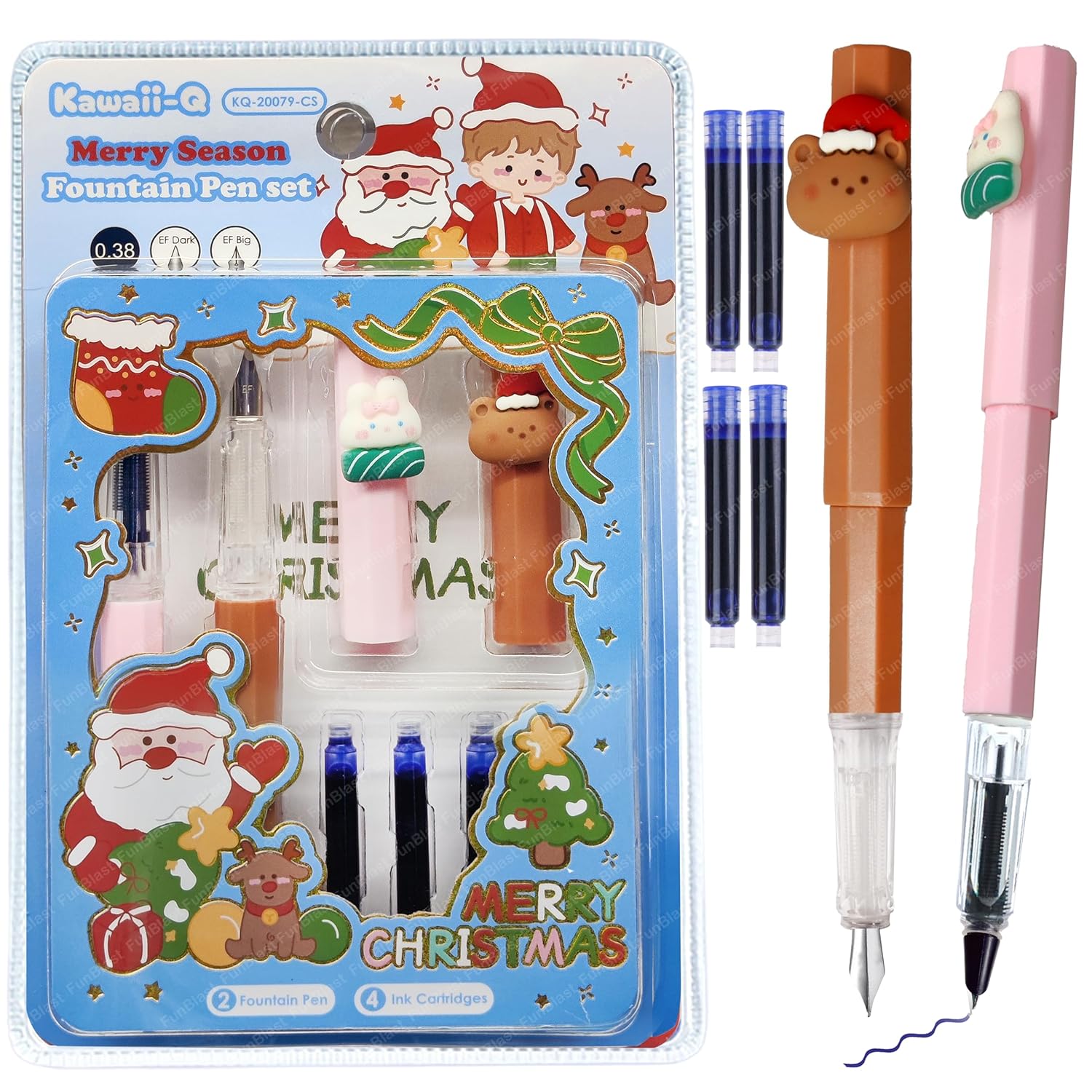 Merry Christmas Fountain Pen Set – Elegant Writing Set for School & Office