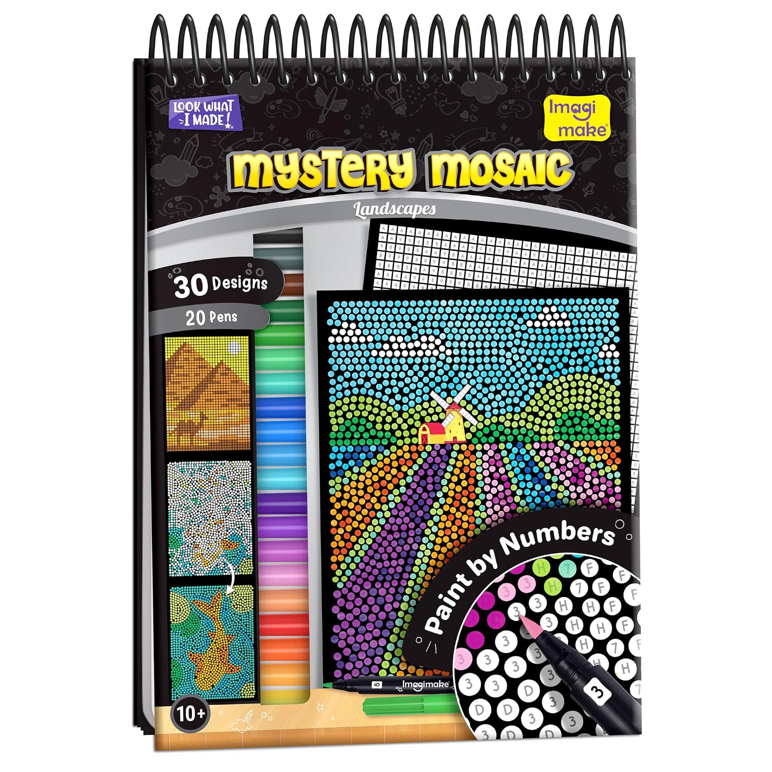 Imagimake Mystery Mosaic Landscapes | Paint by Numbers Kit | Age 10+