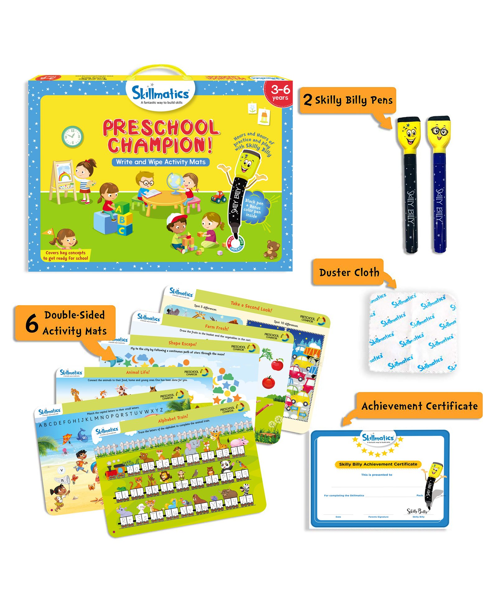 Skillmatics Educational Game - Preschool Champion Activity Mats