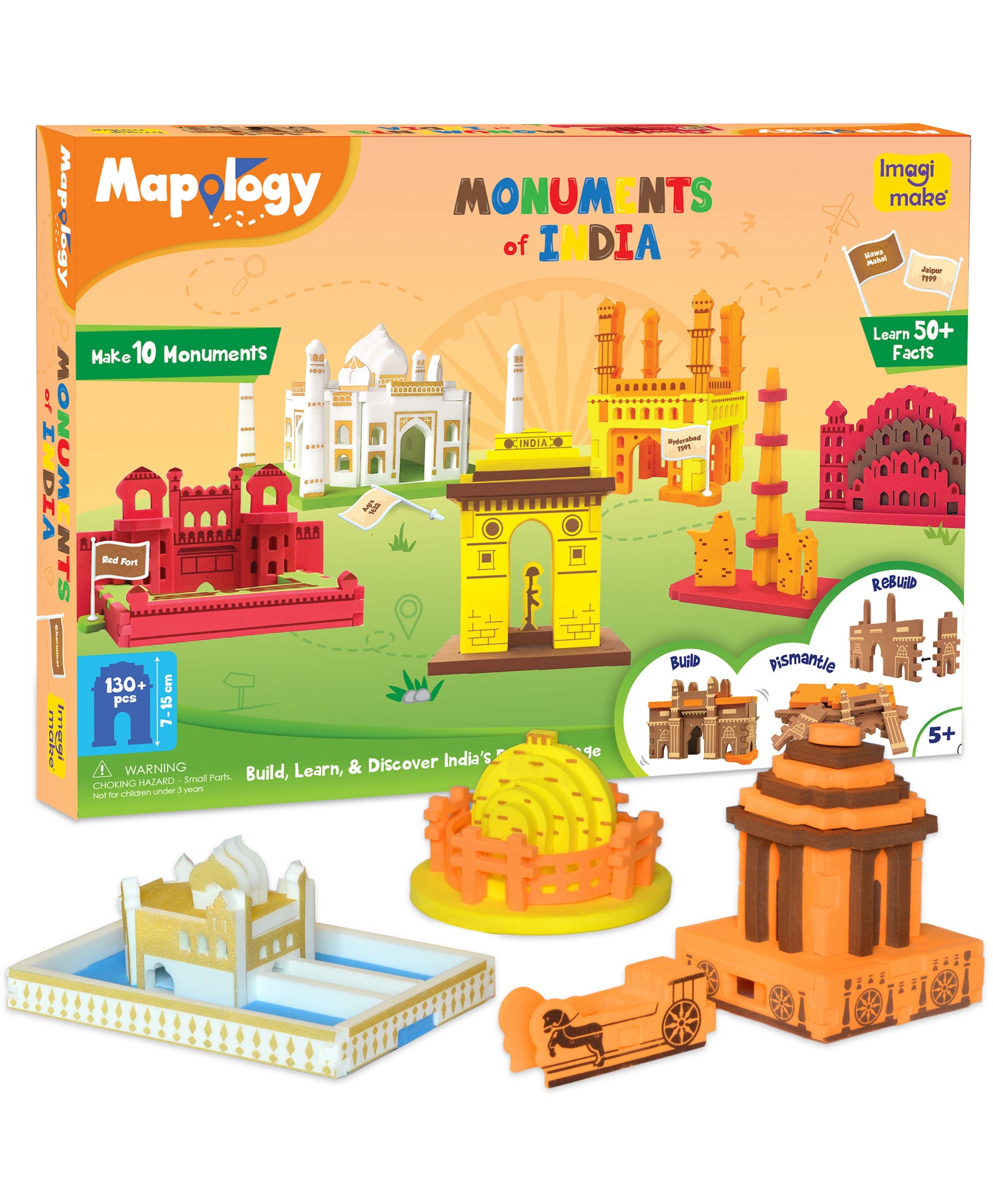 Imagi Make Mapology Monuments Of India Multicolor - 130+ pieces