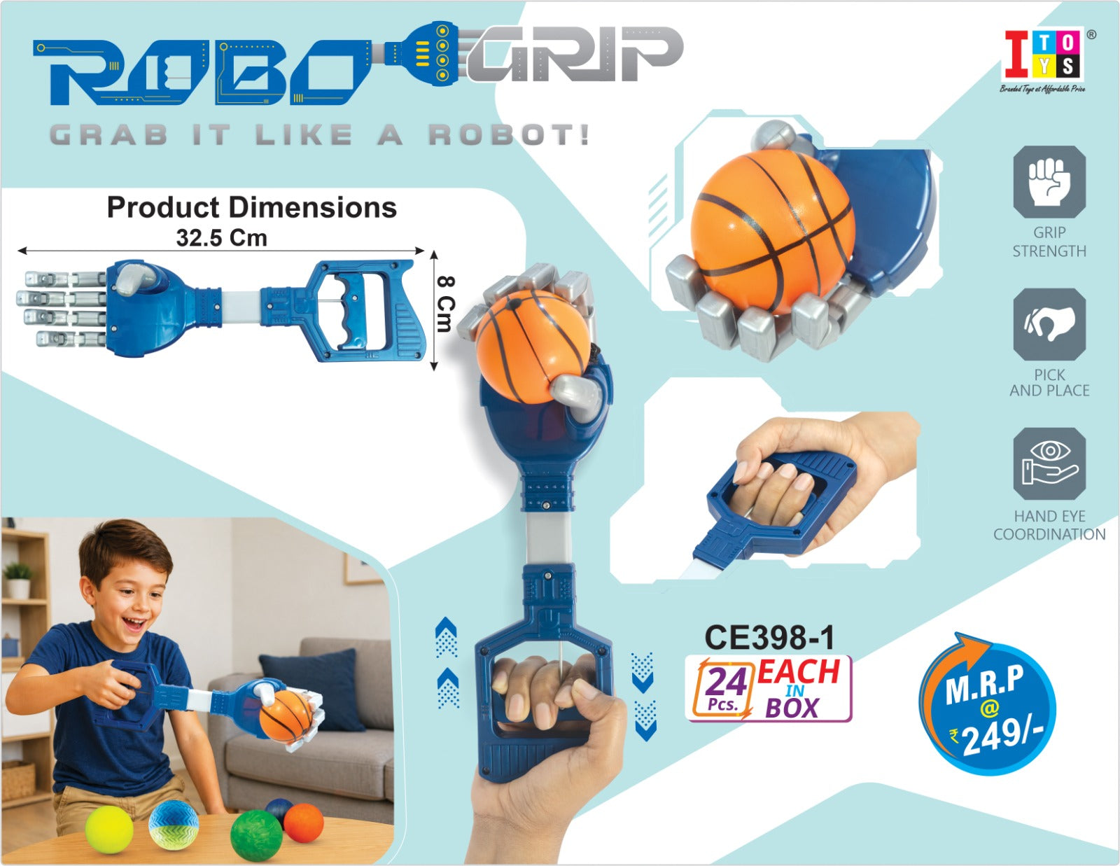 Itoys Kids Claw Grabber Toy Fine Movement Skills Mechanical Claw Grabber Educational Robot Hand Toy for Learning, Playtime | Toys & Hobbies | Multilcolor