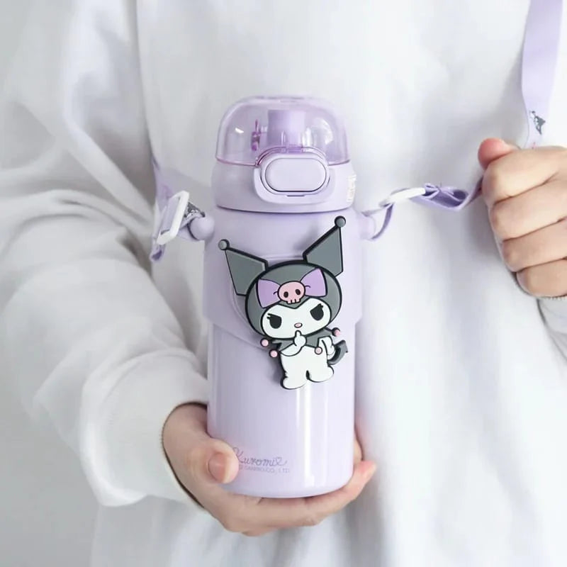 Sanrio Kuromi & Friends Steel Kawaii Bottle (460 Ml) For Kids
