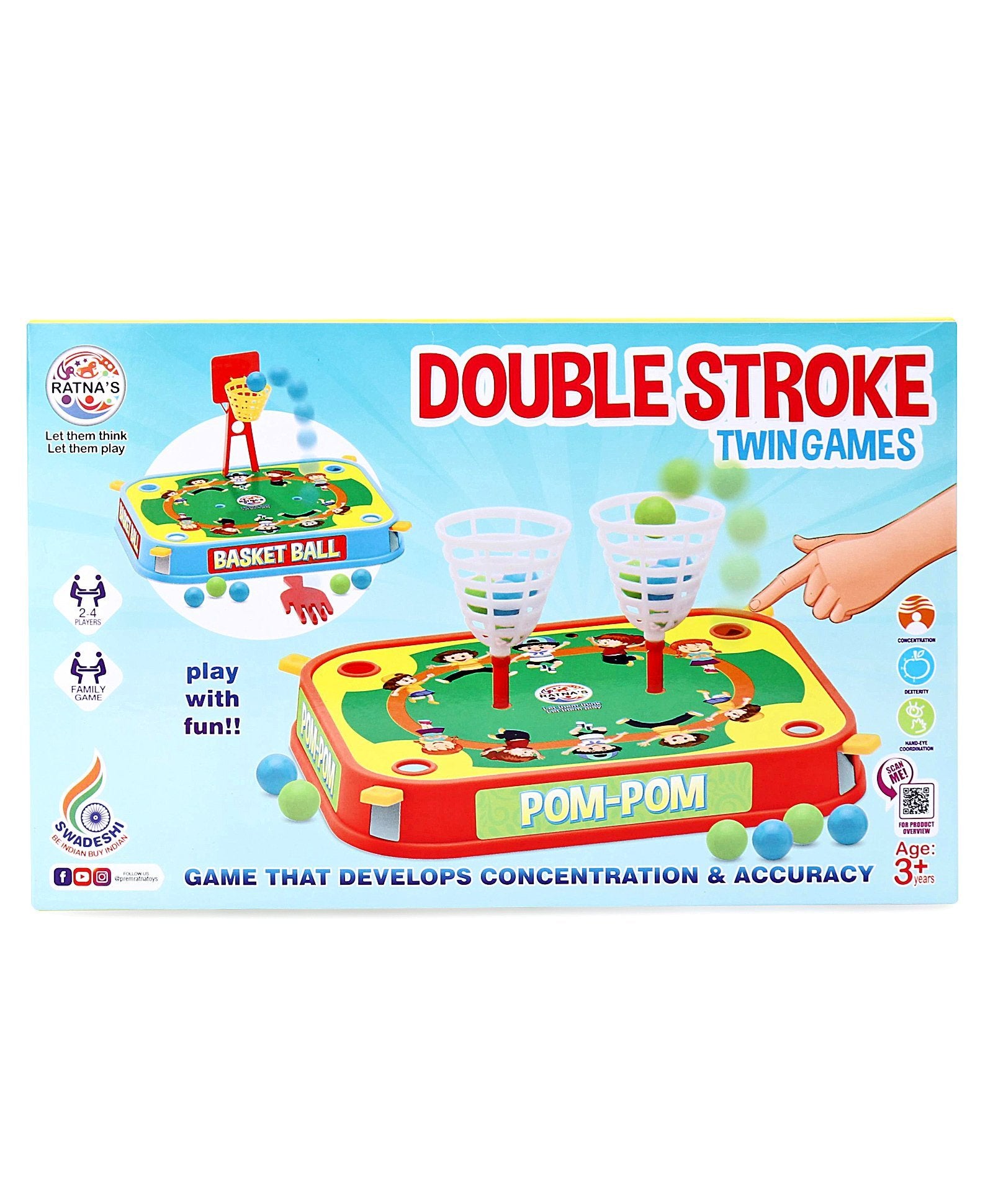 Ratnas Double Stroke Twin Games - Color May Vary
