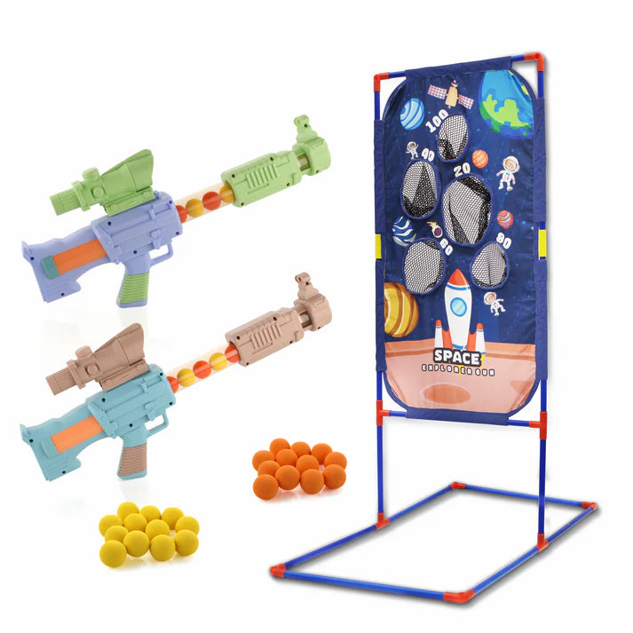Chanak Space Explorer Pneumatic Gun Toy Set | Safe Indoor/Outdoor Play for Kids 5+, BIS Approved. (Box Damages)