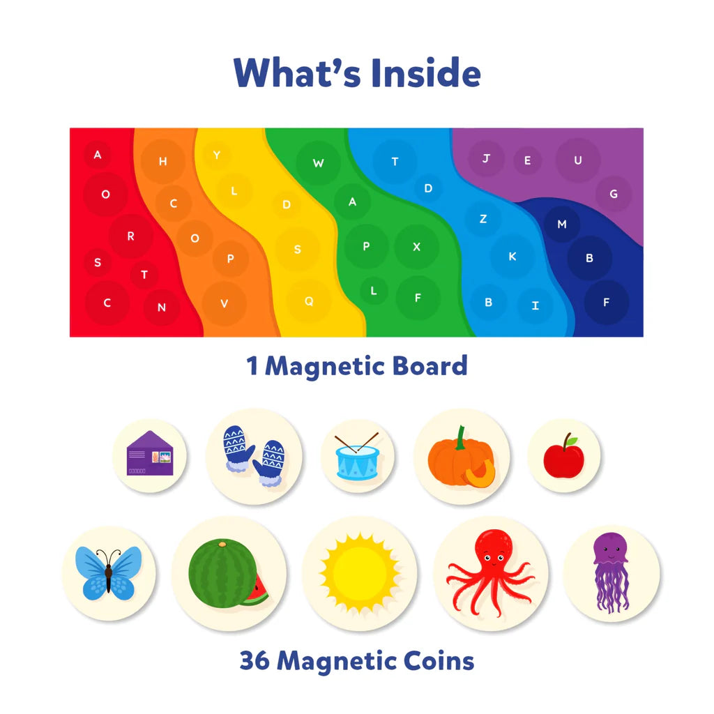 Skillmatics Magnetic Matching Activity - The Alphabet Rainbow, Preschool Learning Toy & Game for Kids, 35+ Magnetic Pieces, Gifts for Girls & Boys Ages 3, 4, 5, 6