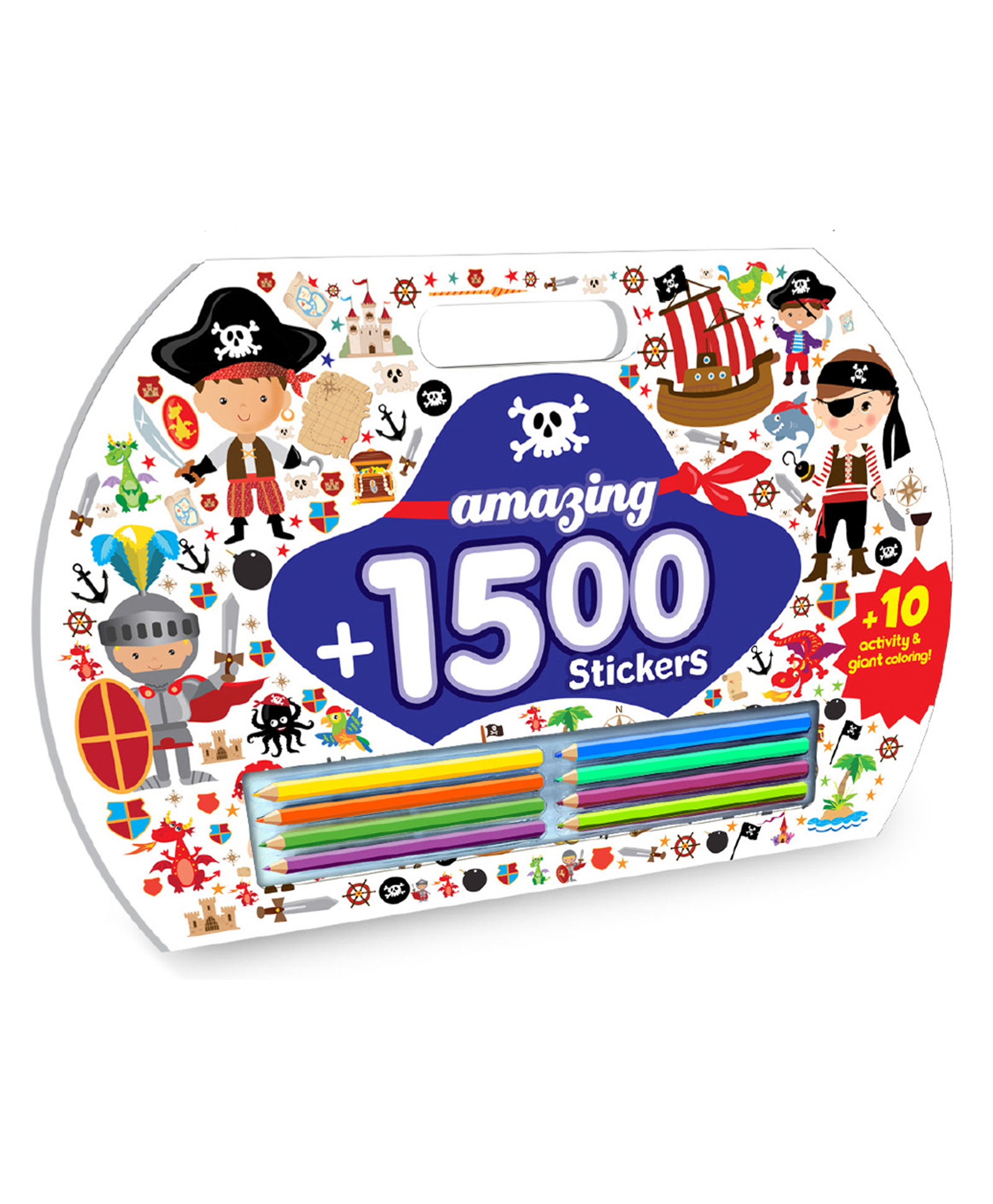 Boys Amazing 1500 Giant Stickers Activity & Colouring Pad Multicolor