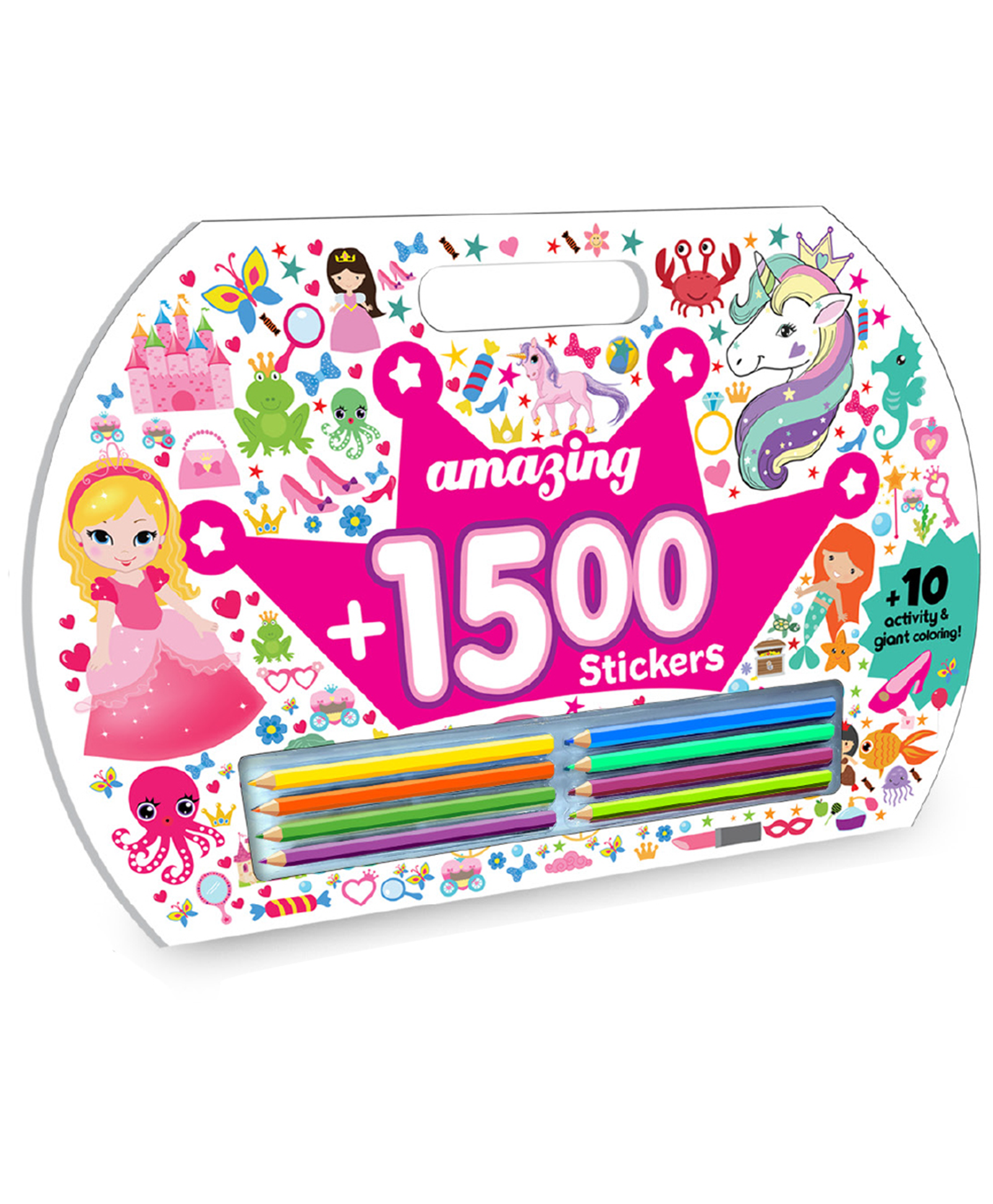 Girls Amazing 1500 Giant Stickers Activity & Colouring Pad Multicolor