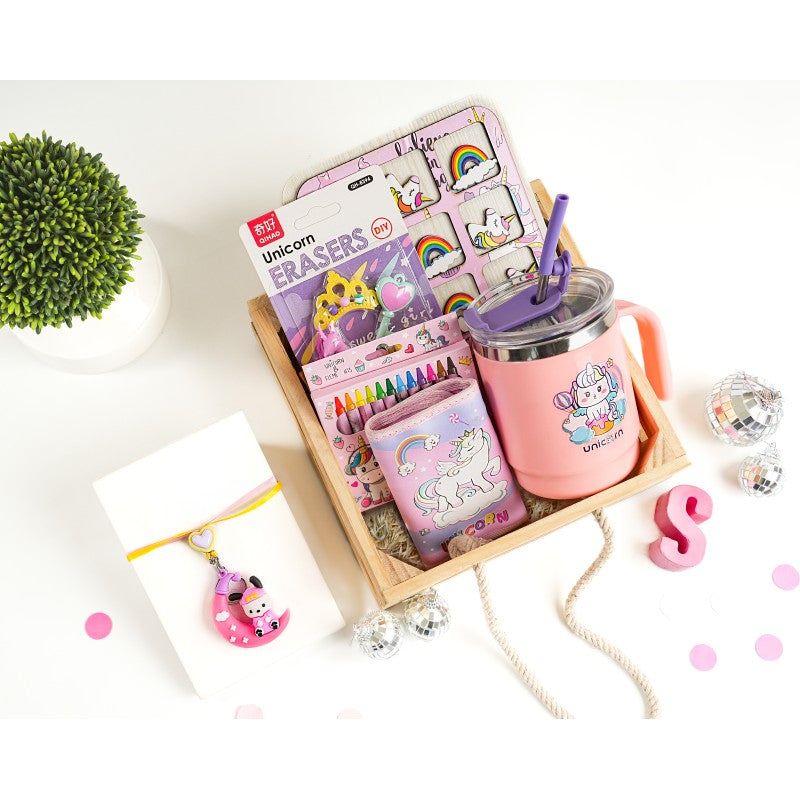 ilearnngrow Unicorn Wooden Hamper - Multicolor