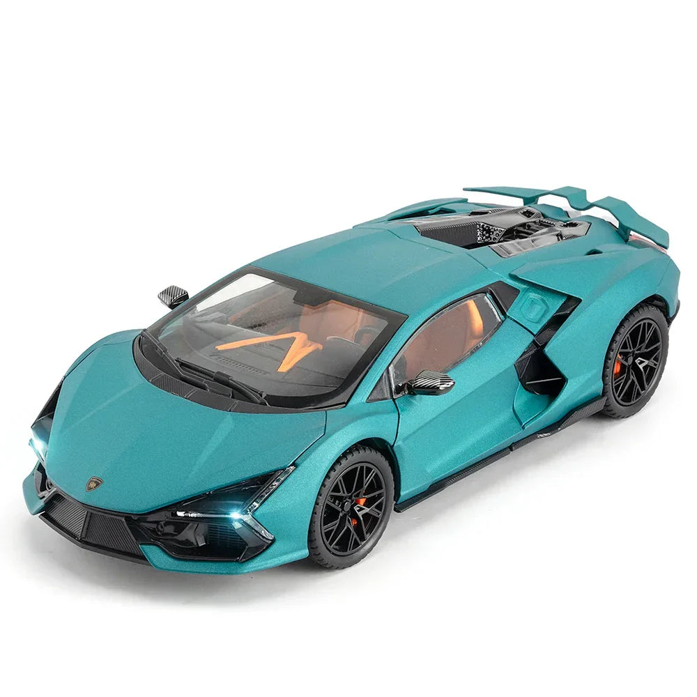 JOY JUNCTION 1:24 Lamborghini Diecast Car Model -Blue with openable door, pull back action light and sound