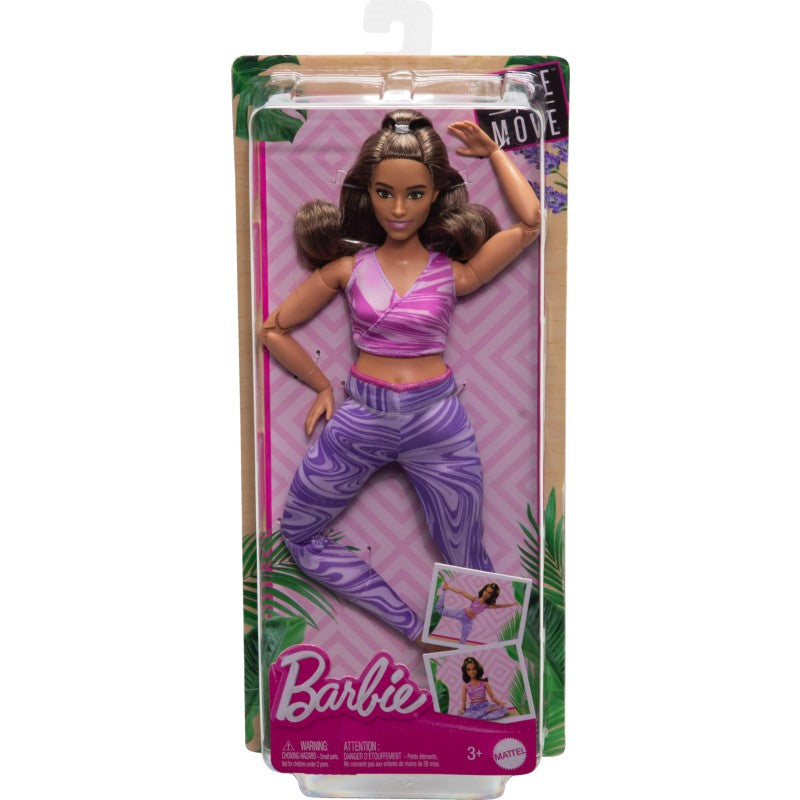Barbie Made to Move Fashion Doll with Curvy Body Brunette Hair