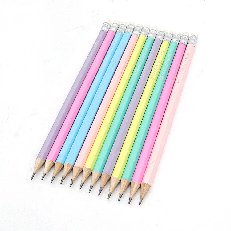 HB Pencil With Eraser Wood Pencils - Pastel Color Pencil For Kids - Assorted
