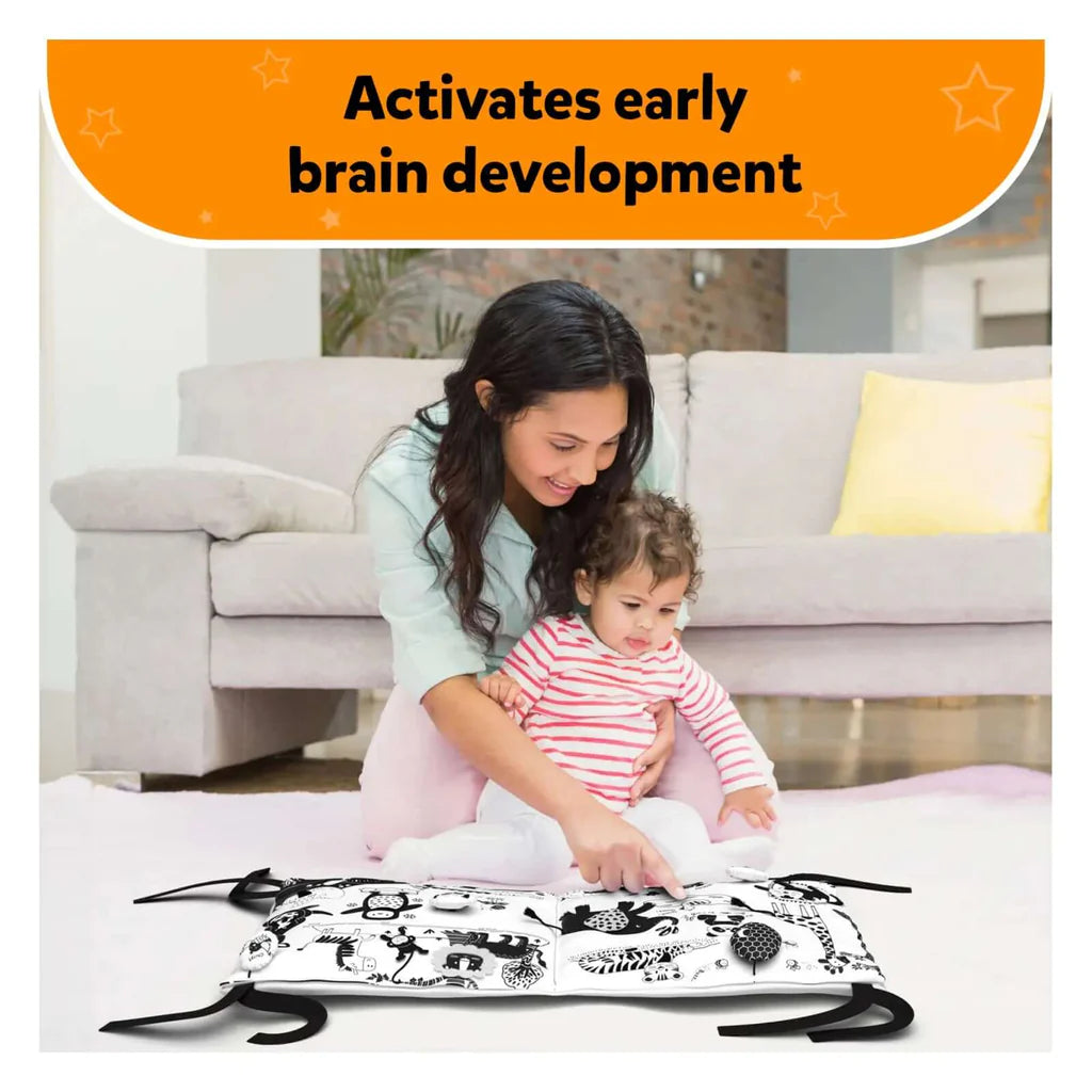 Skillmatics High Contrast Sensory Cloth Mat | 0-18 months | Black & White