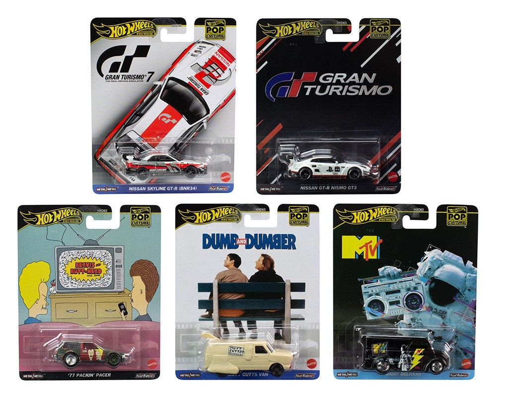 Hot Wheels Premium Pop Culture Set (5 Vehicles) - HXD63 - 955C - Exclusive Collection