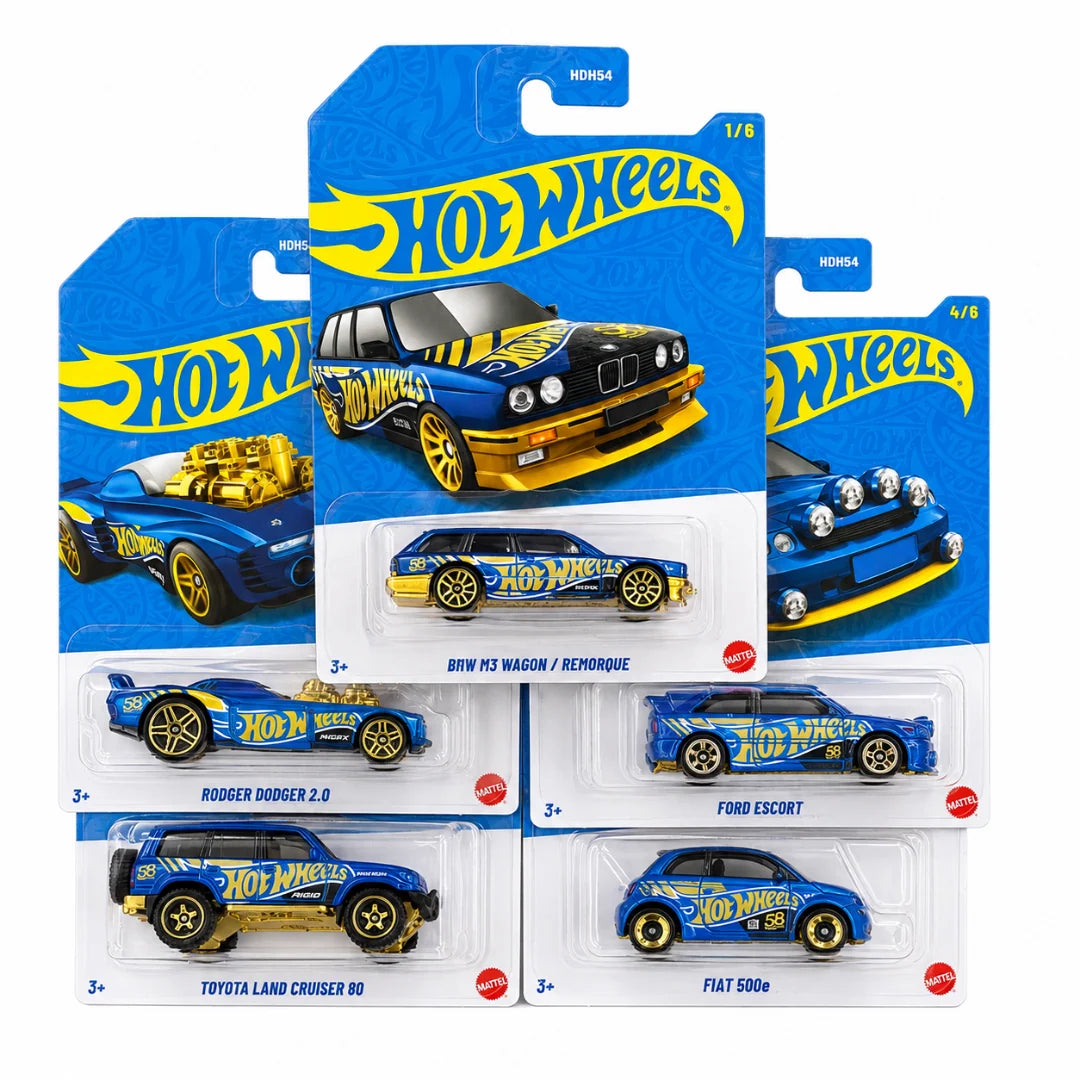 2026 Hot Wheels 58th Anniversary - Pack of 5 Pcs Cars - HDH54-955K