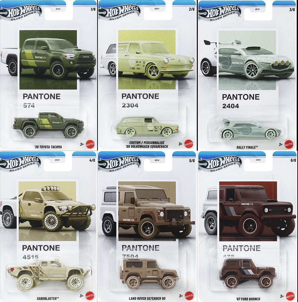 Hot Wheels 2026 Pantone - Collection Silver Celebration Series 1:64 Scale - Pack of 10 Cars - JKY47 - 955B