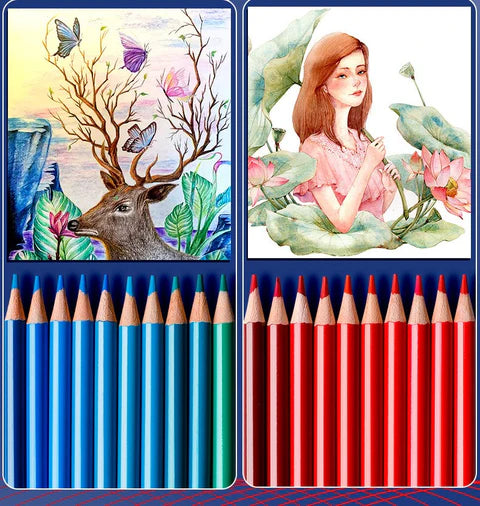 Color Pencils Set, (Pack of 48 Shades) Professional Water Soluble Colored Pencils, Colorful Pencil Colors/Artist Sketching, Drawing Color Pencils for Art Craft