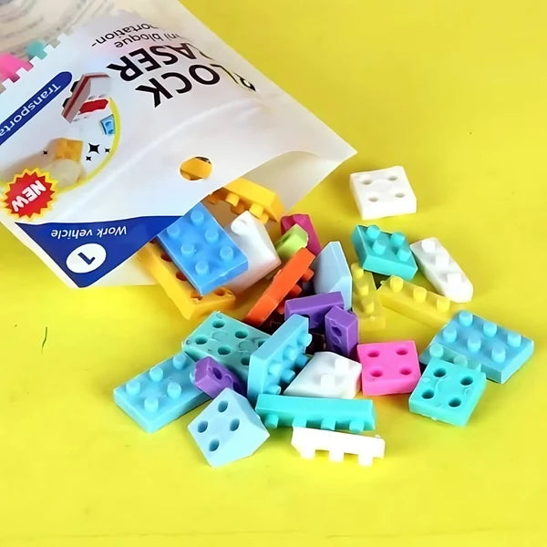 Puzzle Block Eraser Set for Kids - Assorted Color & Design - Pack of 2