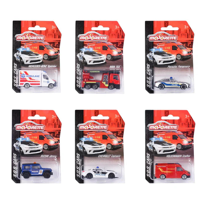 Majorette SOS Rescue Vehicles Set - Pack of 6 Cars