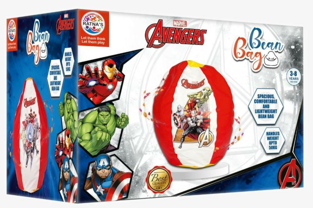 Ratna's Avengers Bean Bag Lightweight, Durable, Washable Chair for Kids | Medium Size | Multicolor