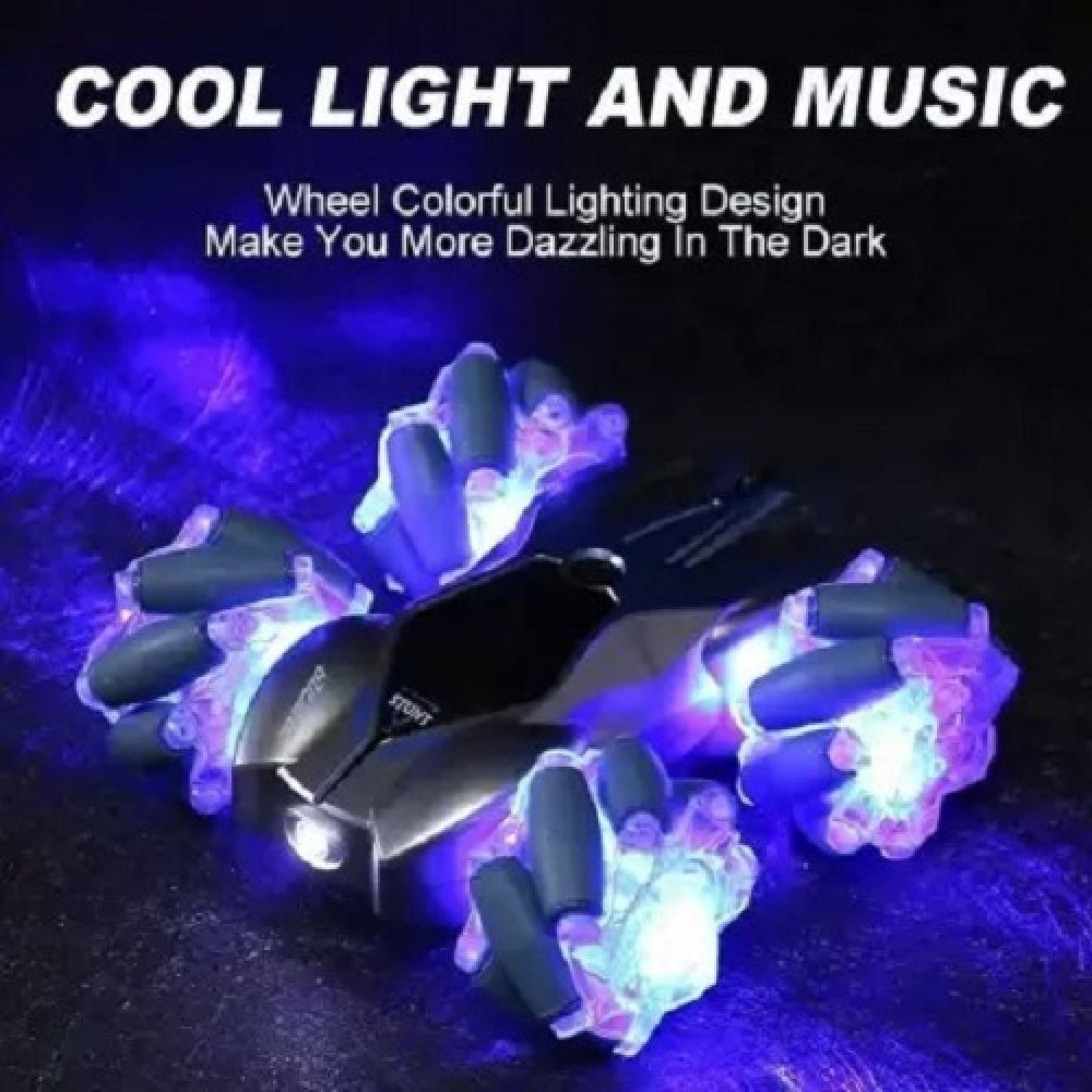 Kids RC Drift Remote Control Car with 360° Rotation Stunt and LED lights in Tyres - Multicolor