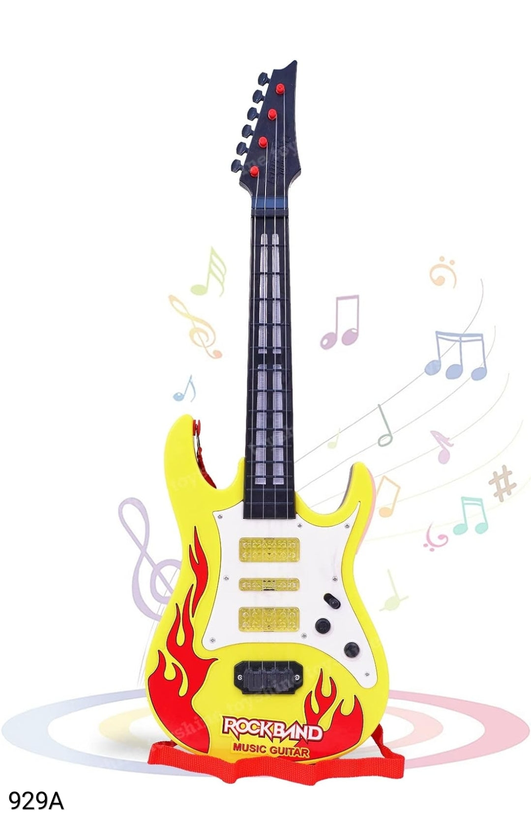 Toyshine RockBand Music and Lights Guitar Toy for Kids - Multicolor