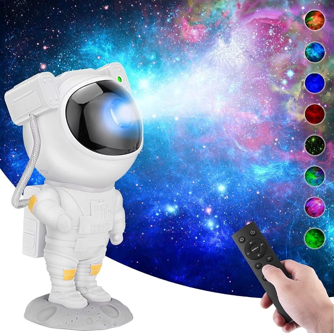 Astronaut Space Projector - Remote Operated - 360 Degree Rotating, Projection Night Light with Remote Control LED Night Lamp Nebula Star & Galaxy Projector