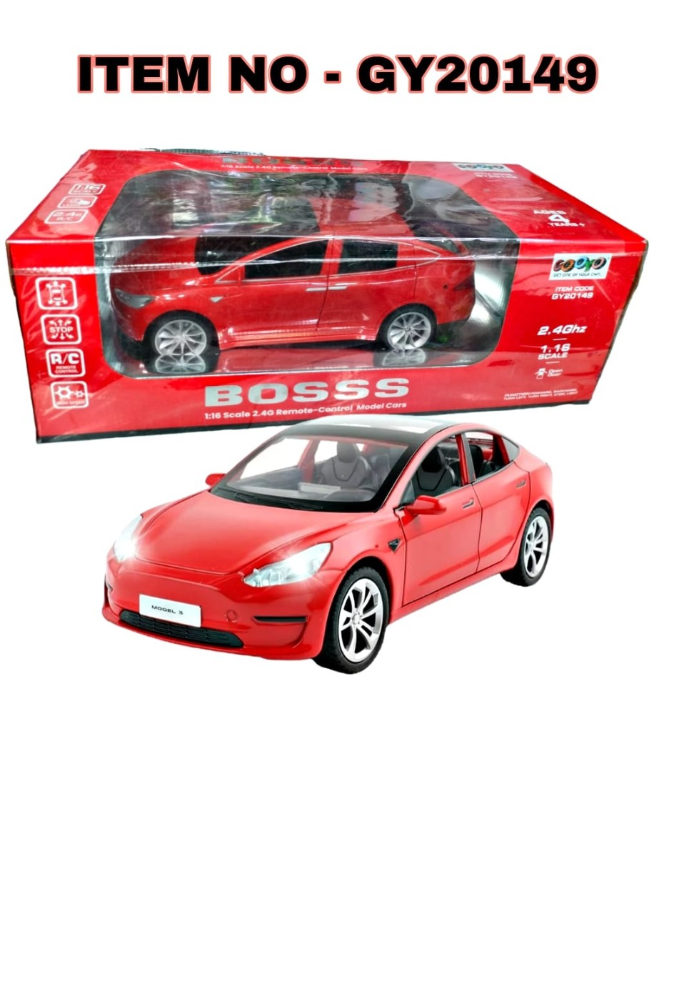 Gooyo - High Speed Scale 1:16 R/c Chargeable Car for Kids - Multicolor