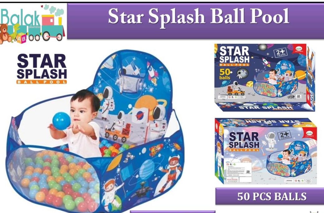 Balak Star Splash Ball Pool - 50 Balls Included - Multicolor