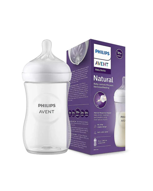 Philips Avent (1M+) Natural Feeding Bottle 260ml, SCF033/10 | SCY903/01 - (260 Ml / 9 Oz)