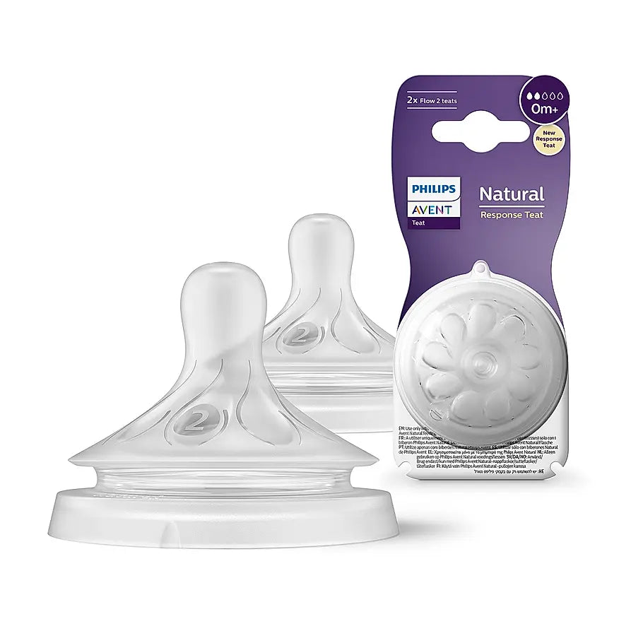 Philips Avent (0M+) Natural 2. 0 Teat for Newborn SCF041/27 | SCY962/02 | 2 Pieces